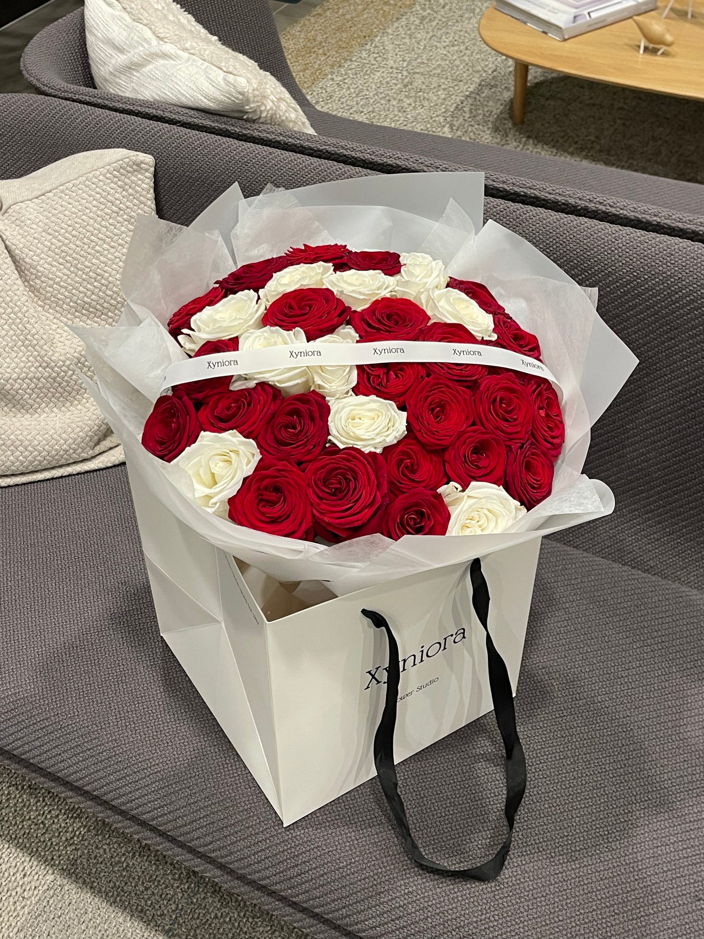 Red and white roses