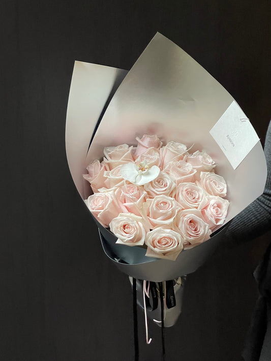 Silver and pink roses
