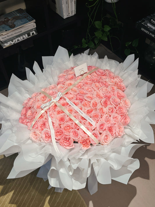 Extra Large Pink Heart Roses